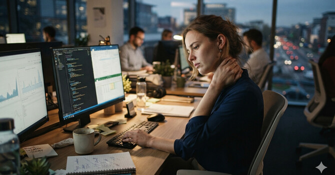 Why Does Sitting at a Desk All Day Make My Neck and Head Hurt?