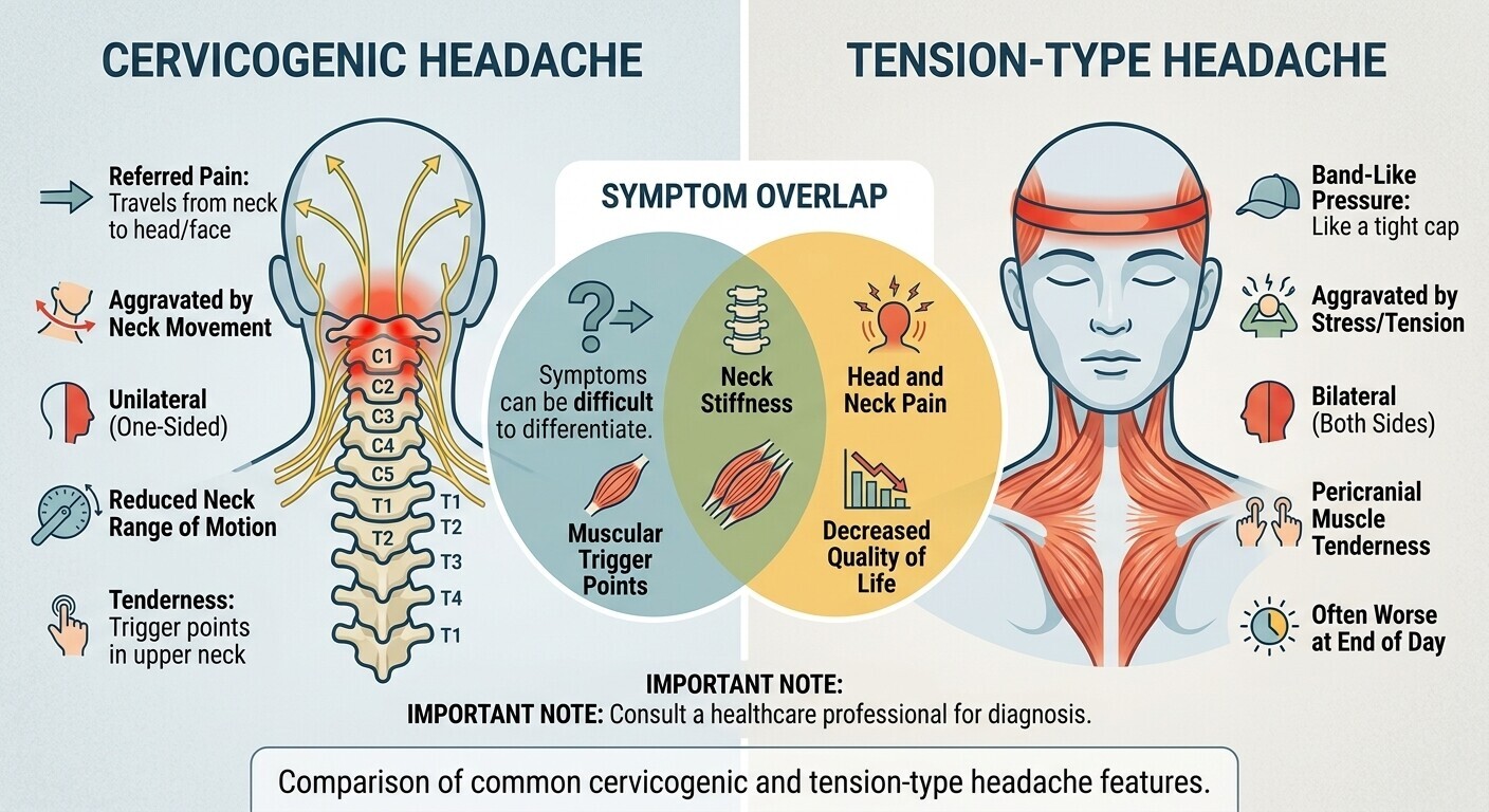 Comparison of common cervicogenic and tension-type headache features.